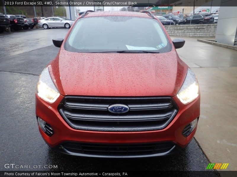 Sedona Orange / Chromite Gray/Charcoal Black 2019 Ford Escape SEL 4WD