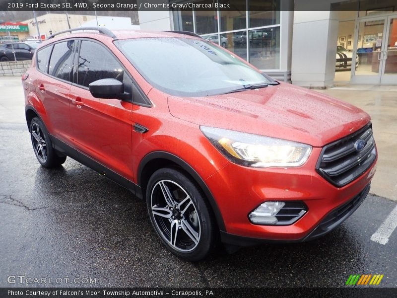Sedona Orange / Chromite Gray/Charcoal Black 2019 Ford Escape SEL 4WD