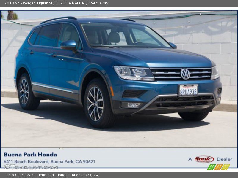 Silk Blue Metallic / Storm Gray 2018 Volkswagen Tiguan SE