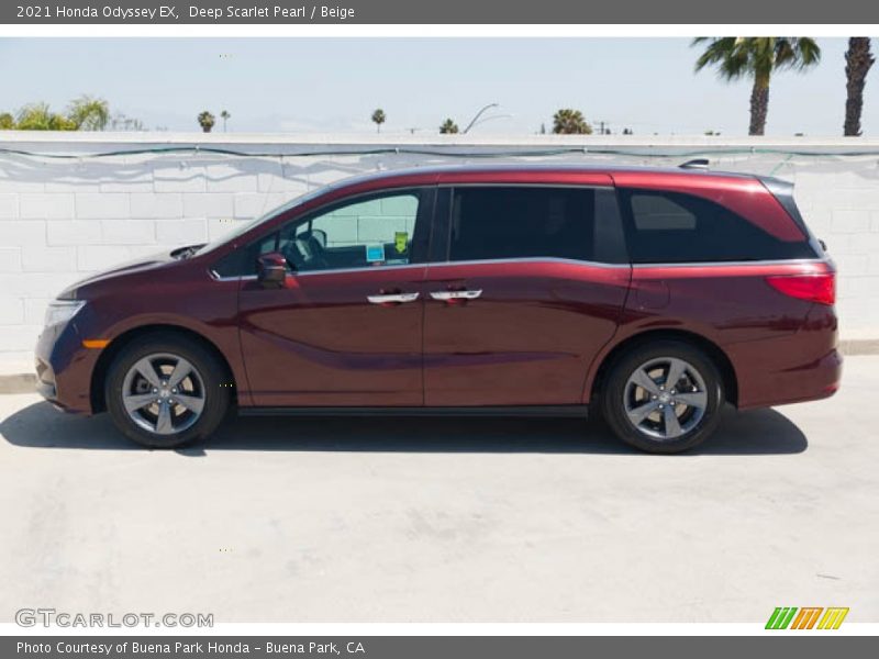 Deep Scarlet Pearl / Beige 2021 Honda Odyssey EX