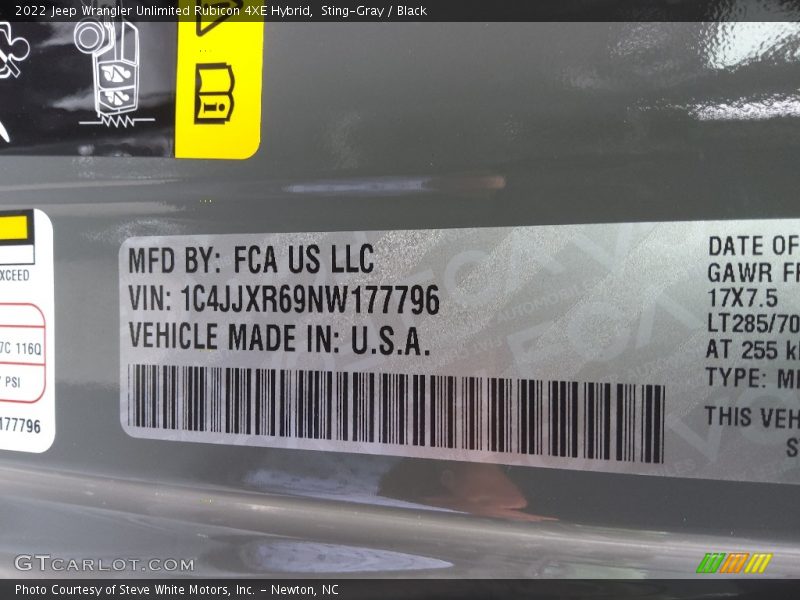 Sting-Gray / Black 2022 Jeep Wrangler Unlimited Rubicon 4XE Hybrid