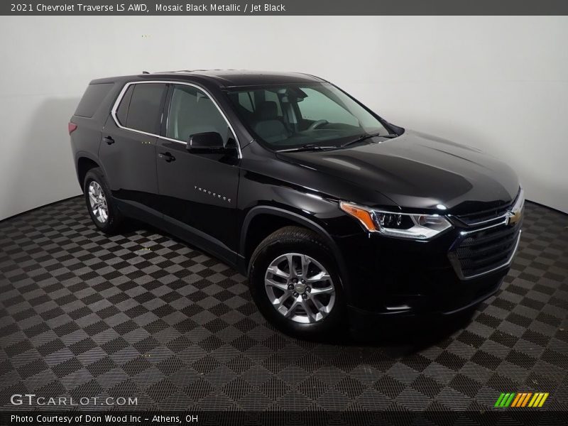 Mosaic Black Metallic / Jet Black 2021 Chevrolet Traverse LS AWD
