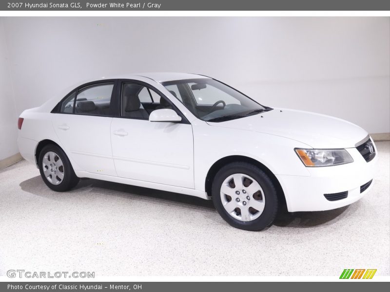 Powder White Pearl / Gray 2007 Hyundai Sonata GLS
