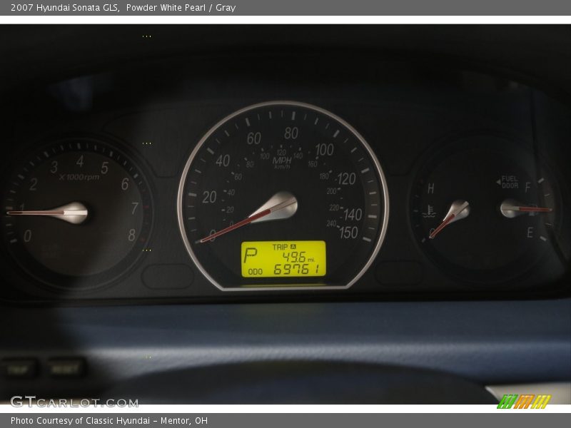 Powder White Pearl / Gray 2007 Hyundai Sonata GLS