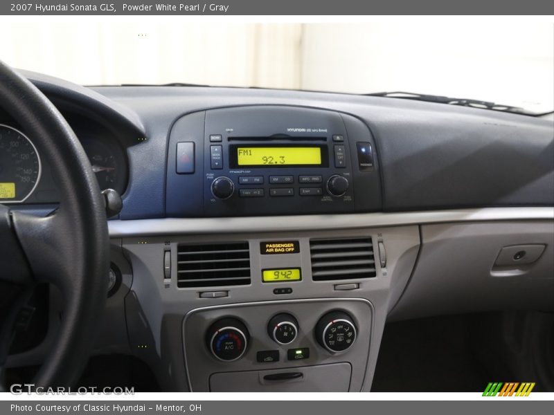 Powder White Pearl / Gray 2007 Hyundai Sonata GLS