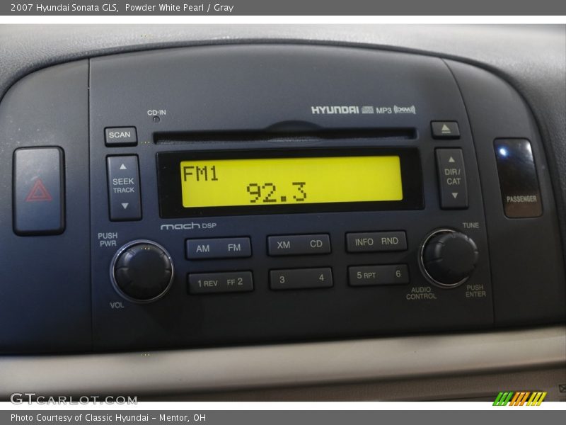Powder White Pearl / Gray 2007 Hyundai Sonata GLS
