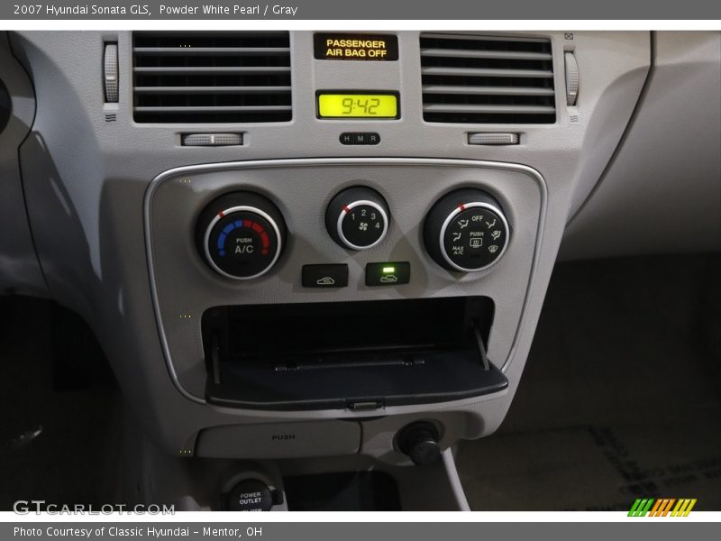 Powder White Pearl / Gray 2007 Hyundai Sonata GLS