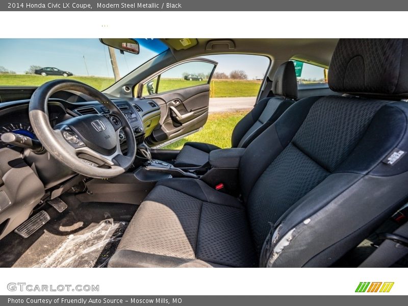 Modern Steel Metallic / Black 2014 Honda Civic LX Coupe