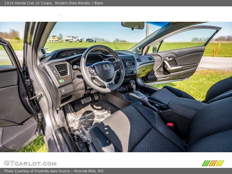 Modern Steel Metallic / Black 2014 Honda Civic LX Coupe