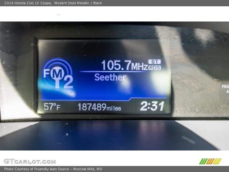Modern Steel Metallic / Black 2014 Honda Civic LX Coupe