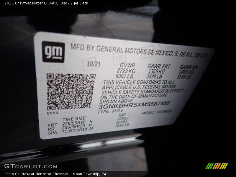 Black / Jet Black 2021 Chevrolet Blazer LT AWD