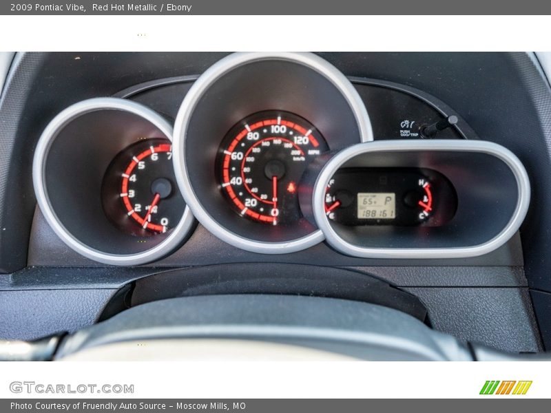 Red Hot Metallic / Ebony 2009 Pontiac Vibe