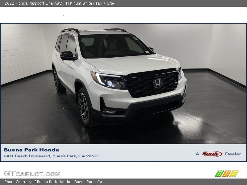 Platinum White Pearl / Gray 2022 Honda Passport Elite AWD