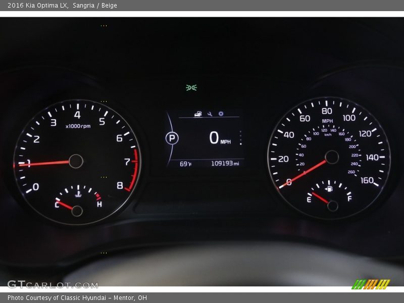  2016 Optima LX LX Gauges