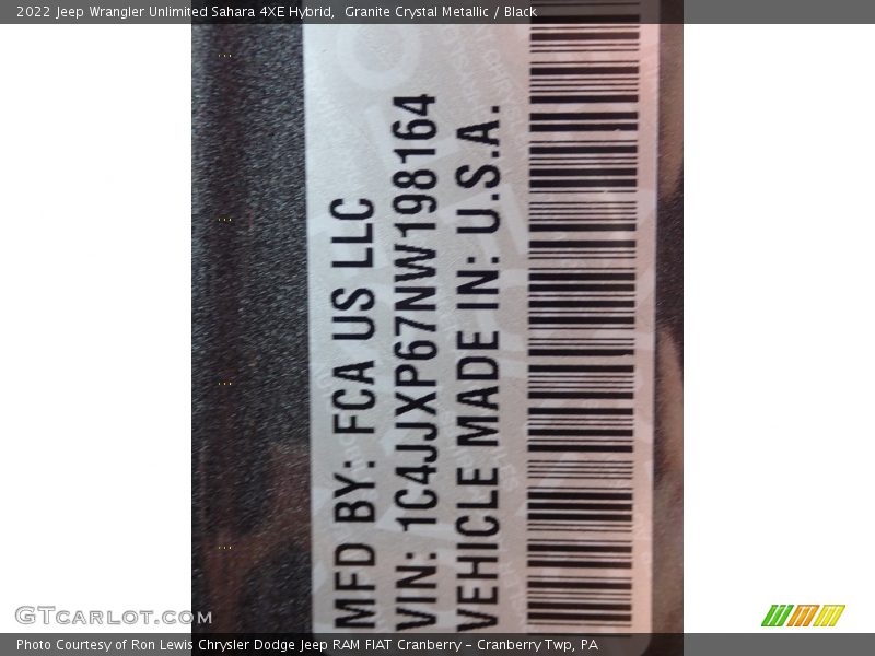 Granite Crystal Metallic / Black 2022 Jeep Wrangler Unlimited Sahara 4XE Hybrid