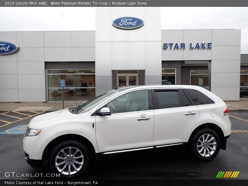 White Platinum Metallic Tri-Coat / Medium Light Stone 2014 Lincoln MKX AWD