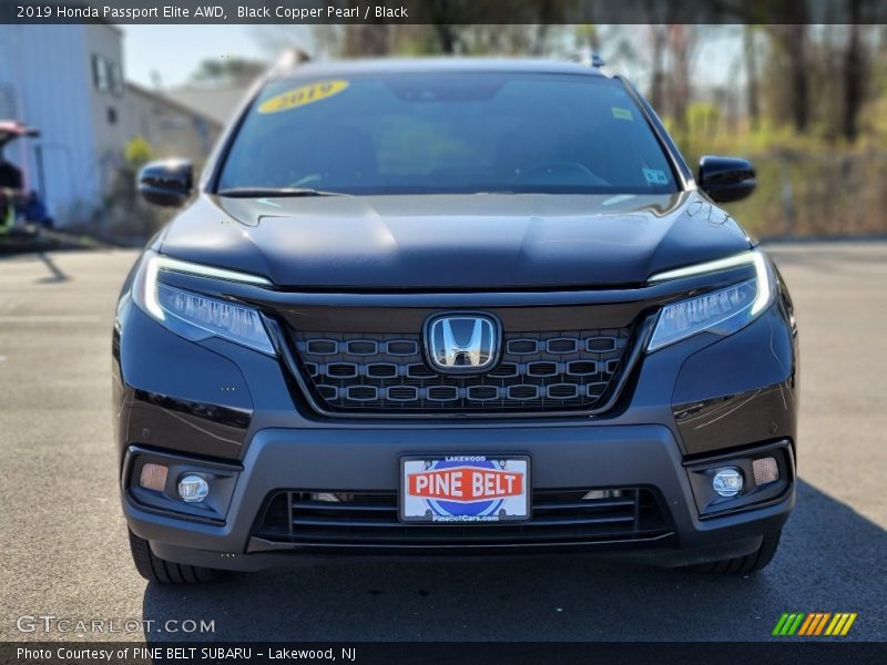 Black Copper Pearl / Black 2019 Honda Passport Elite AWD