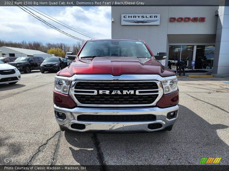 Delmonico Red Pearl / Black/Diesel Gray 2022 Ram 1500 Big Horn Quad Cab 4x4