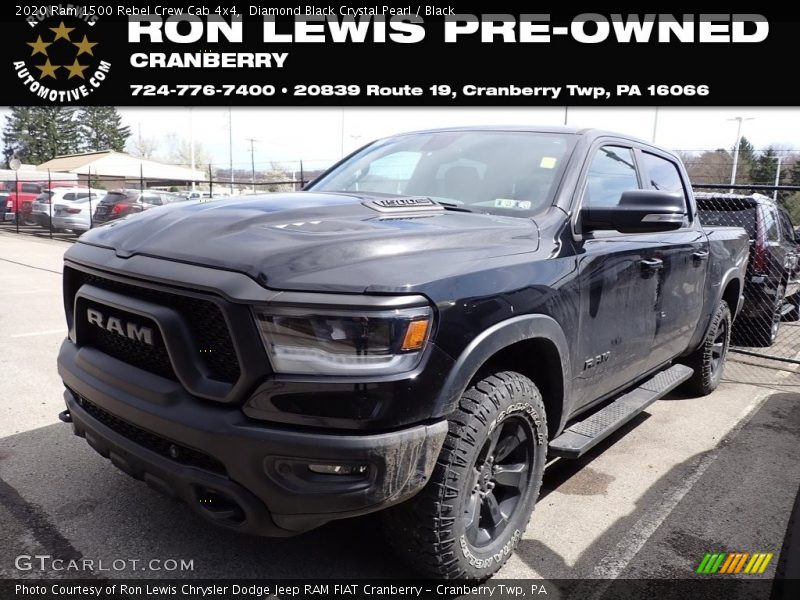 Diamond Black Crystal Pearl / Black 2020 Ram 1500 Rebel Crew Cab 4x4