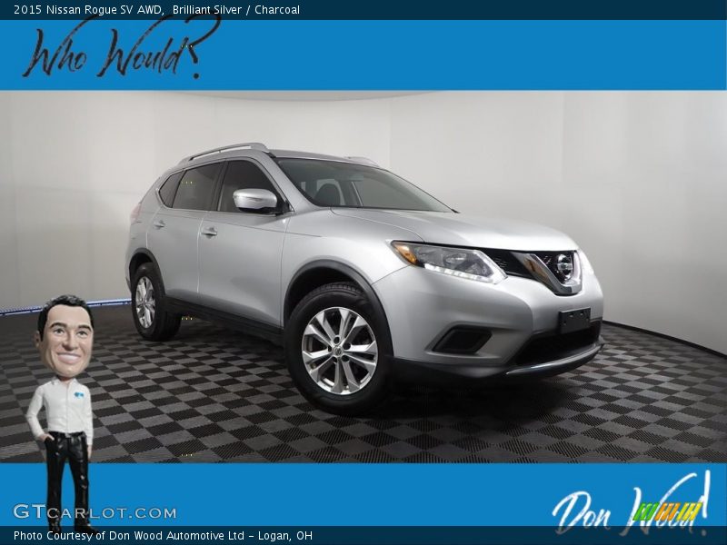 Brilliant Silver / Charcoal 2015 Nissan Rogue SV AWD