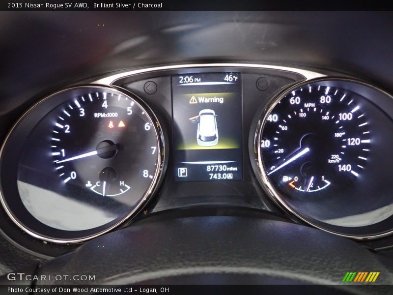 Brilliant Silver / Charcoal 2015 Nissan Rogue SV AWD