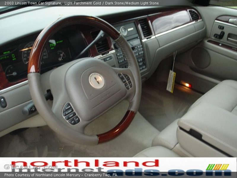 Light Parchment Gold / Dark Stone/Medium Light Stone 2003 Lincoln Town Car Signature