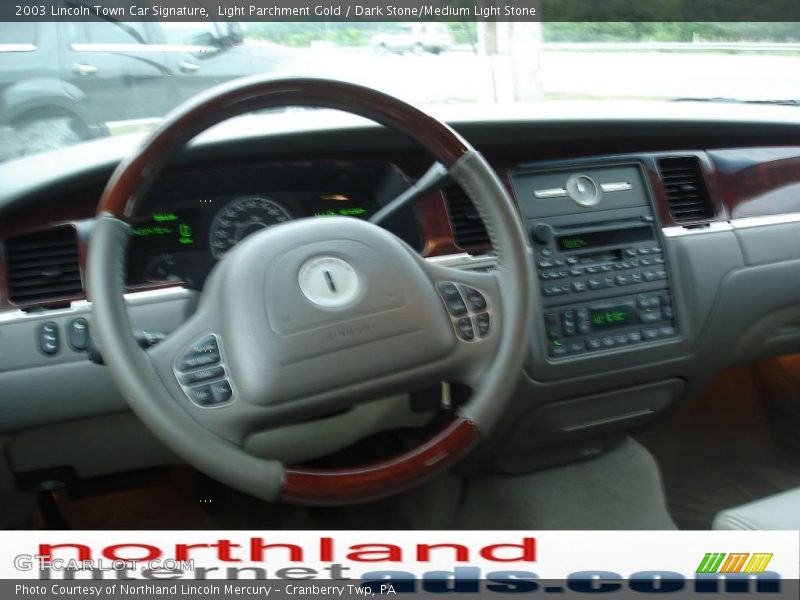 Light Parchment Gold / Dark Stone/Medium Light Stone 2003 Lincoln Town Car Signature