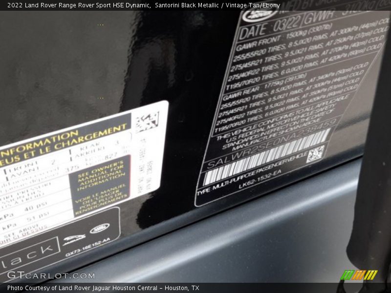 Santorini Black Metallic / Vintage Tan/Ebony 2022 Land Rover Range Rover Sport HSE Dynamic