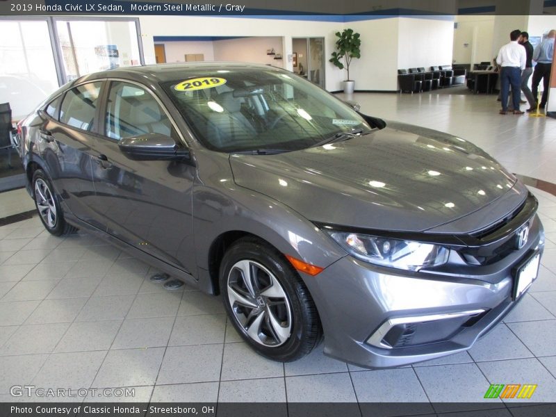 Modern Steel Metallic / Gray 2019 Honda Civic LX Sedan
