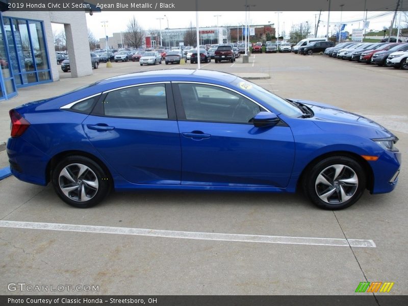 Agean Blue Metallic / Black 2019 Honda Civic LX Sedan