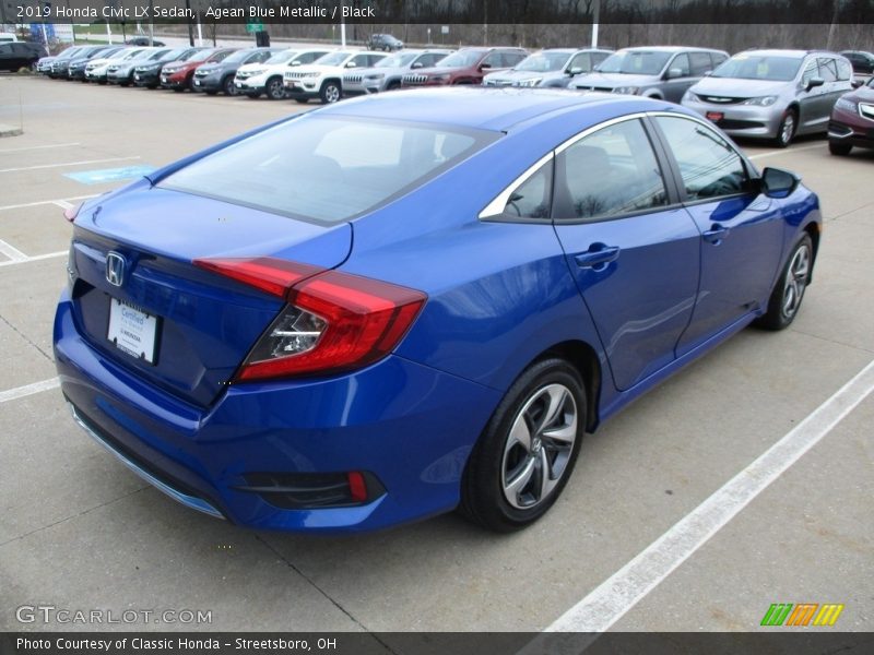 Agean Blue Metallic / Black 2019 Honda Civic LX Sedan