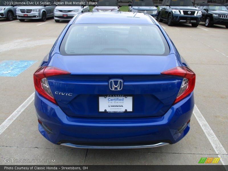 Agean Blue Metallic / Black 2019 Honda Civic LX Sedan