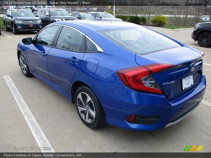 Agean Blue Metallic / Black 2019 Honda Civic LX Sedan