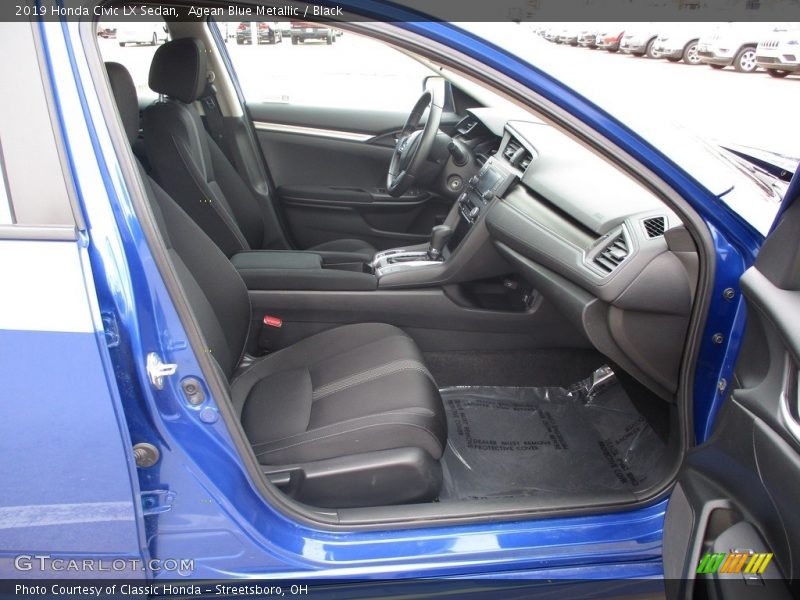 Agean Blue Metallic / Black 2019 Honda Civic LX Sedan