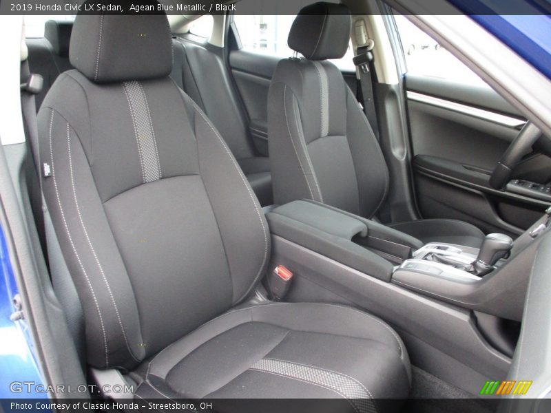 Agean Blue Metallic / Black 2019 Honda Civic LX Sedan