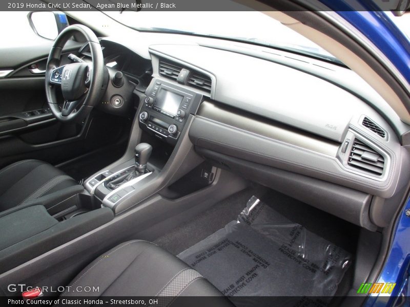 Agean Blue Metallic / Black 2019 Honda Civic LX Sedan