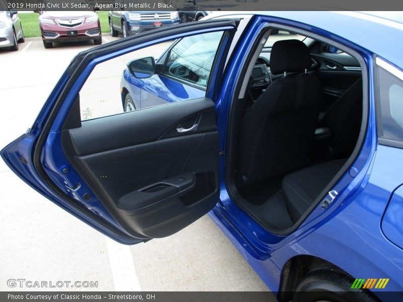 Agean Blue Metallic / Black 2019 Honda Civic LX Sedan