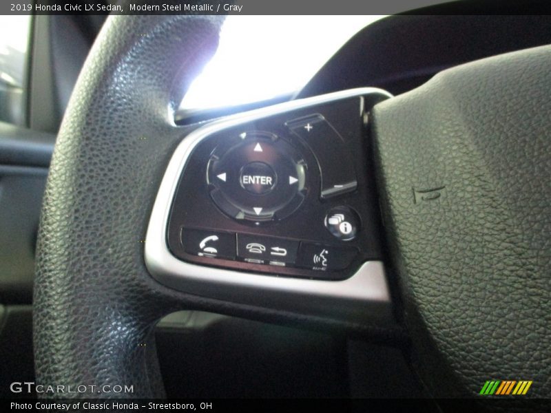 Modern Steel Metallic / Gray 2019 Honda Civic LX Sedan