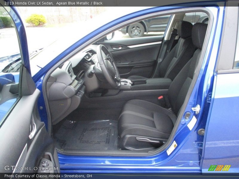 Agean Blue Metallic / Black 2019 Honda Civic LX Sedan