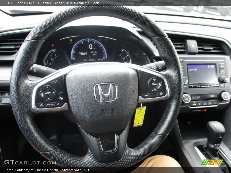 Agean Blue Metallic / Black 2019 Honda Civic LX Sedan