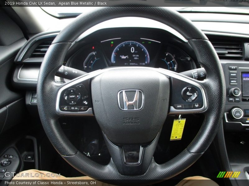 Agean Blue Metallic / Black 2019 Honda Civic LX Sedan