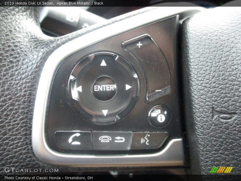 Agean Blue Metallic / Black 2019 Honda Civic LX Sedan