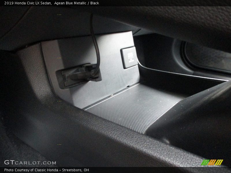 Agean Blue Metallic / Black 2019 Honda Civic LX Sedan