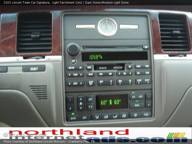 Light Parchment Gold / Dark Stone/Medium Light Stone 2003 Lincoln Town Car Signature