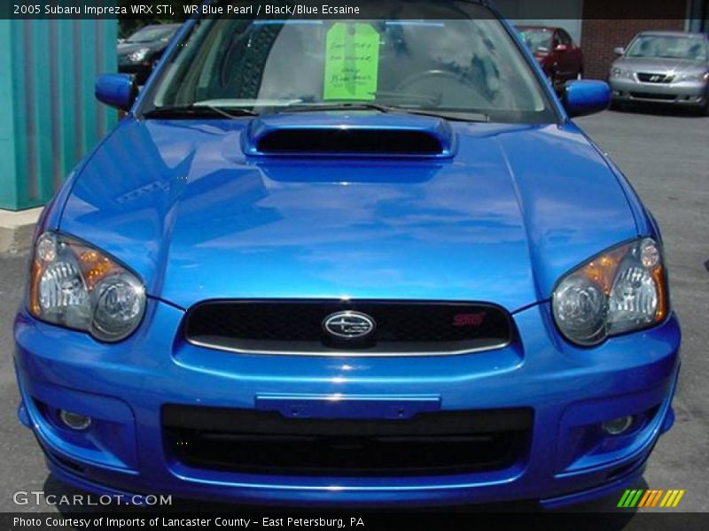 WR Blue Pearl / Black/Blue Ecsaine 2005 Subaru Impreza WRX STi