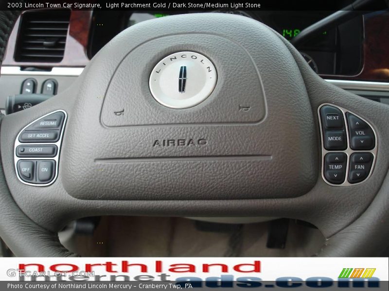 Light Parchment Gold / Dark Stone/Medium Light Stone 2003 Lincoln Town Car Signature