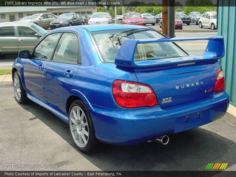 WR Blue Pearl / Black/Blue Ecsaine 2005 Subaru Impreza WRX STi