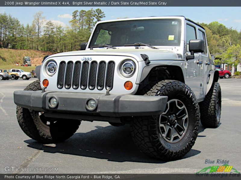 Bright Silver Metallic / Dark Slate Gray/Med Slate Gray 2008 Jeep Wrangler Unlimited X 4x4