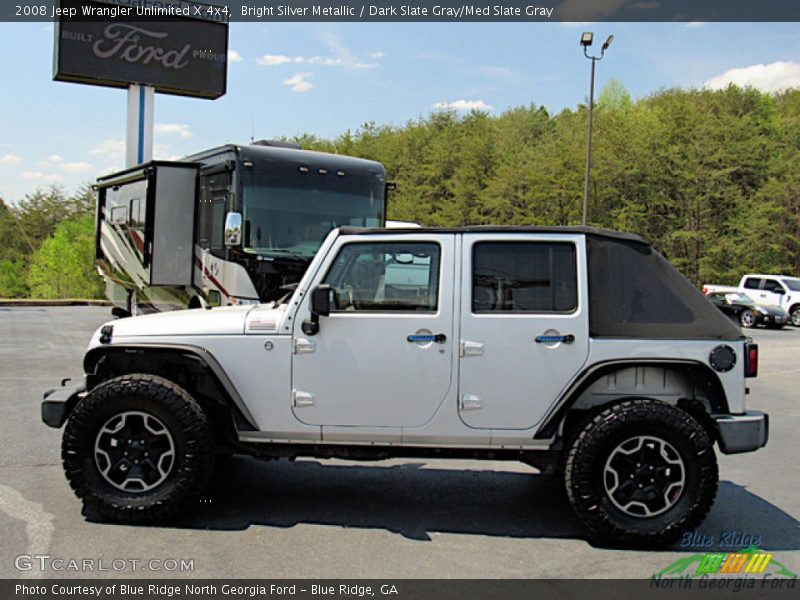 Bright Silver Metallic / Dark Slate Gray/Med Slate Gray 2008 Jeep Wrangler Unlimited X 4x4