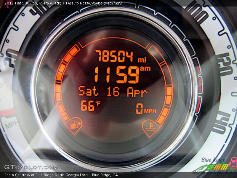 Nero (Black) / Tessuto Rosso/Avorio (Red/Ivory) 2012 Fiat 500 Pop